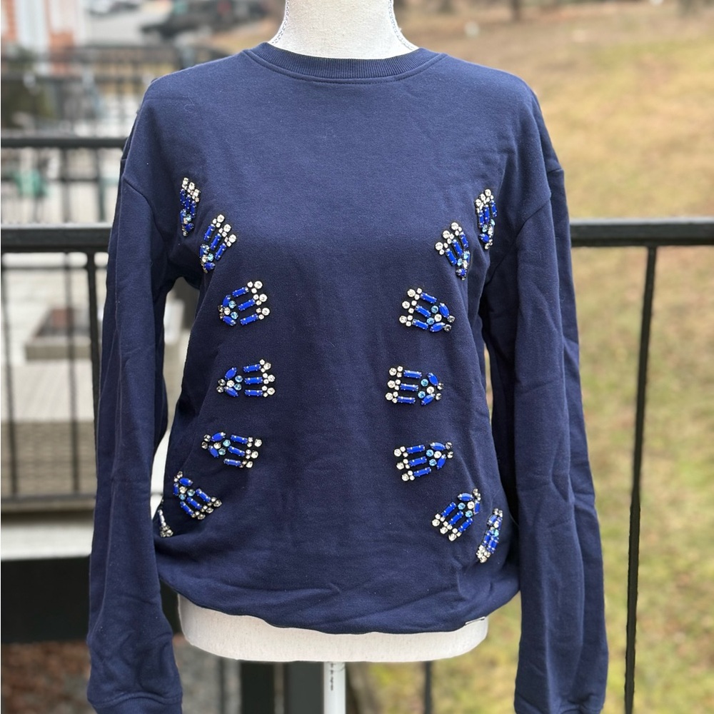 HEMANT & NANDITA Navy Blue Sweatshirt Size Medium